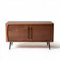 Wooden media console with two drawers and open shelf 60 x 40 x 45cm