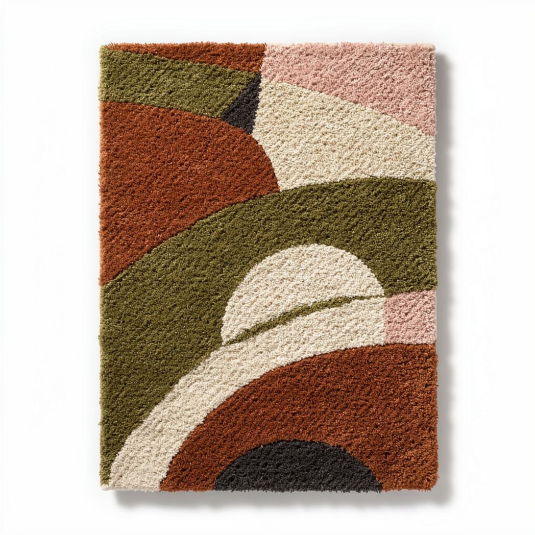 Abstract pattern area rug for living room 70 x 100 x 2cm multicolor plush texture